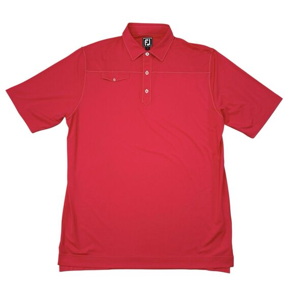 FootJoy Golf Polo Shirt Men XL‎ Athletic Fit Pink Solid Stretch Performance - Picture 2 of 12